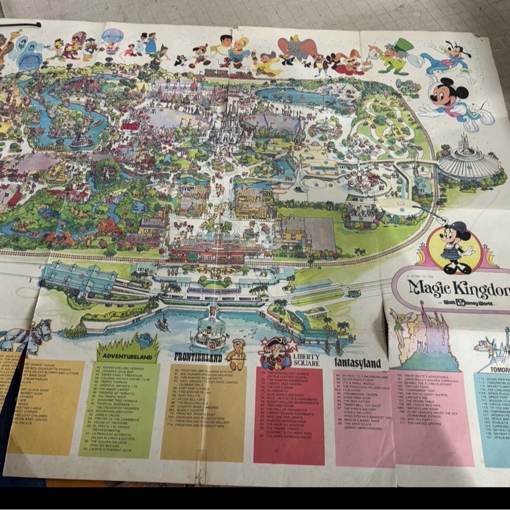 Disney Tomorrowland Illustrated Park Guide - Blue, Pink, Purple